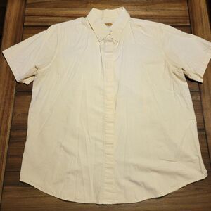 Cracker Barrel Full Button SS Shirt Light Yellow - Size XL